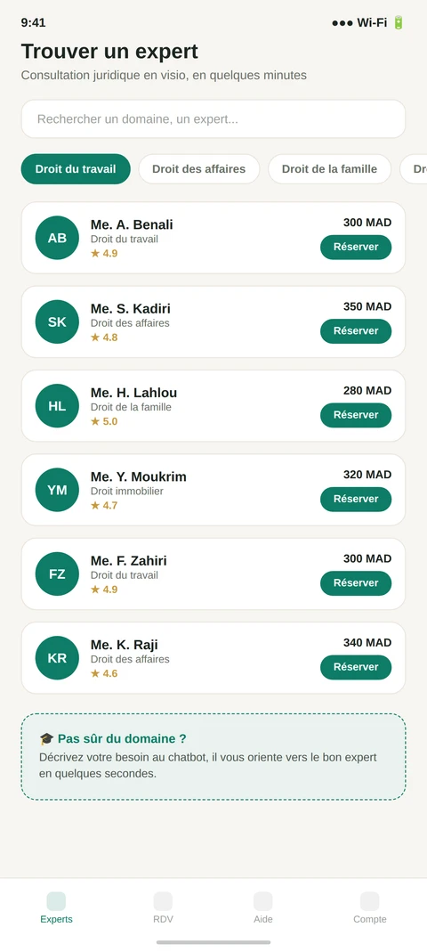 Aperçu de l'application Lexarya